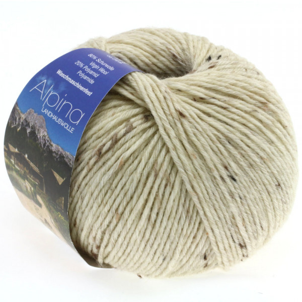 Lana Grossa Alpina Landhauswolle 010 Natur meliert 100g