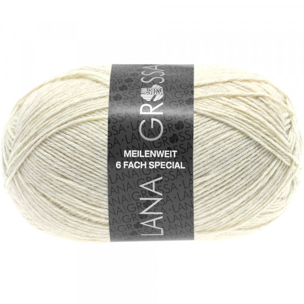 Lana Grossa Meilenweit 6-fach 150 9228 Natur meliert 150g