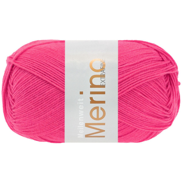 Lana Grossa Meilenweit 100 Merino Extrafein Uni 2454 Pink 100g