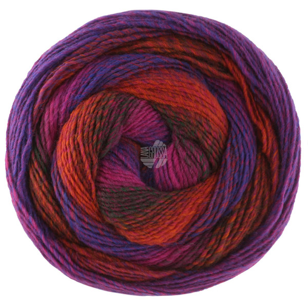 Lana Grossa Gomitolo Versione 459 Rotviolett/Purpur/Schwarzgrün/Terrakotta/;Blauviolett 200g