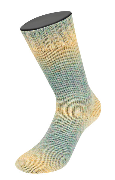 Lana Grossa Meilenweit Merino Extrafine Shades 7222 Gelb/Apricot/Türkis/Graulila 100g