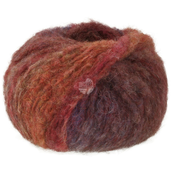 Lana Grossa Gigante Multi 103 Weinrot/Rotbraun/Graurot/Aubergine/Khaki/Graubraun