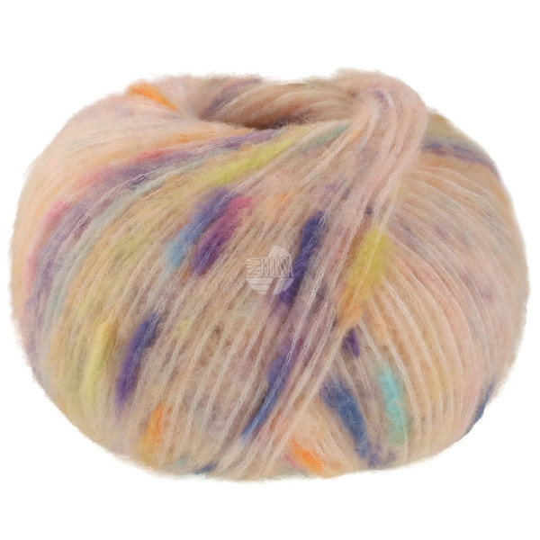 Lana Grossa Cassata 001 Pfirsich/Blau/Gelb/Orange/Flieder 50g
