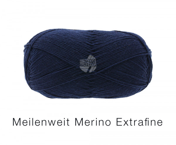 Lana Grossa Meilenweit 100 Merino Extrafein Uni 2407 Nachtblau 100g