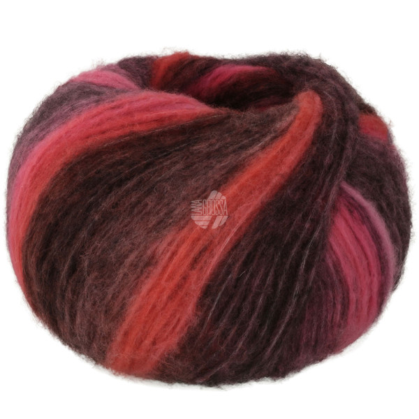Lana Grossa Bomba 002 Rosa/Pink/Koralle/Brombeer/Graurot/Graurosa/Dunkelgrau100g