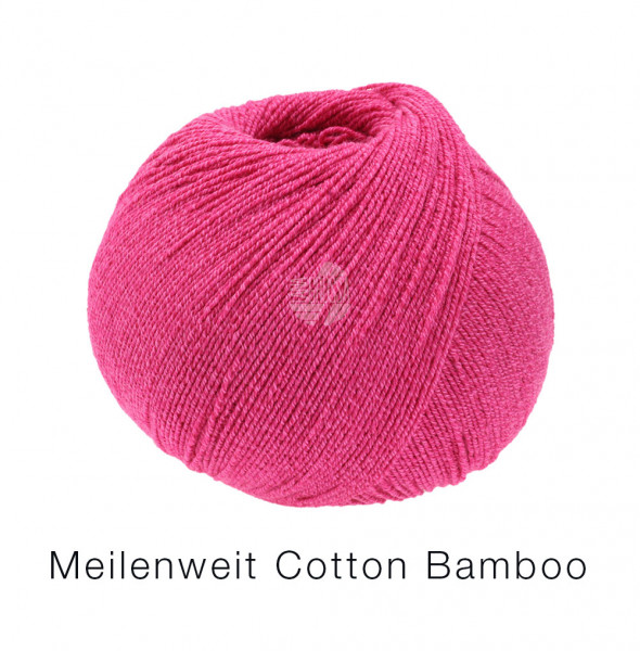 Lana Grossa Meilenweit 100 Cotton Bamboo Uni 002 Pink 100g
