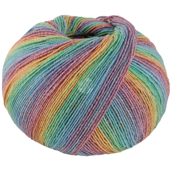 Lana Grossa Meilenweit 100 Cotton Bamboo Sole Mix 6416 Türkis/Jade/Gelb/Orange/Flieder/Beere
