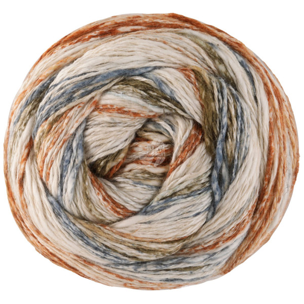 Lana Grossa Gomitolo Hippie 3038 Blaugrau/Umbra/Nougat/Rosabeige/Natur