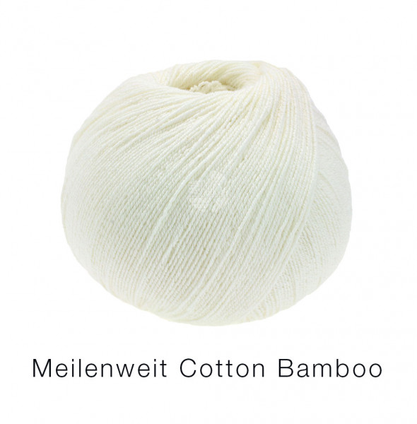 Lana Grossa Meilenweit 100 Cotton Bamboo Uni 009 Wollweiß 100g