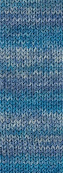 Lana Grossa Landlust die Sockenwolle 6-fach 916 Blau/Petrol/Wollweiß/Grau/Hellblau