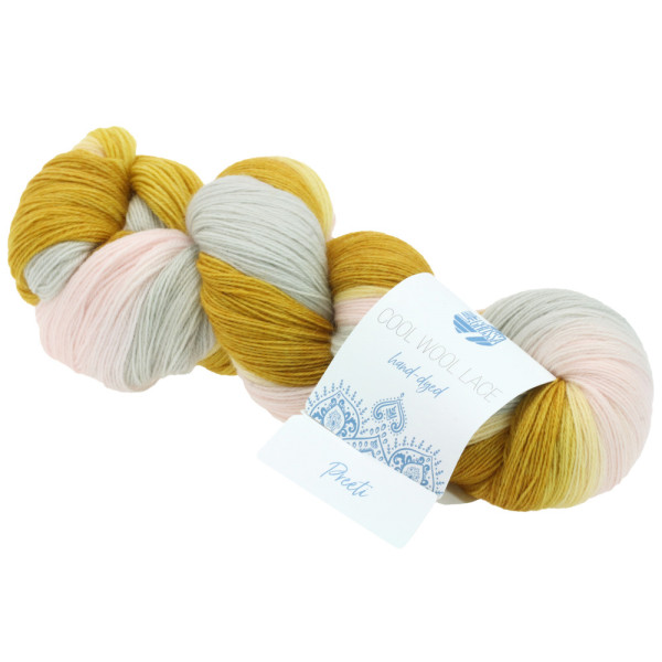 Lana Grossa Cool Wool Lace Hand-Dyed 813 Preeti Ocker/Rosa/Hellgrau