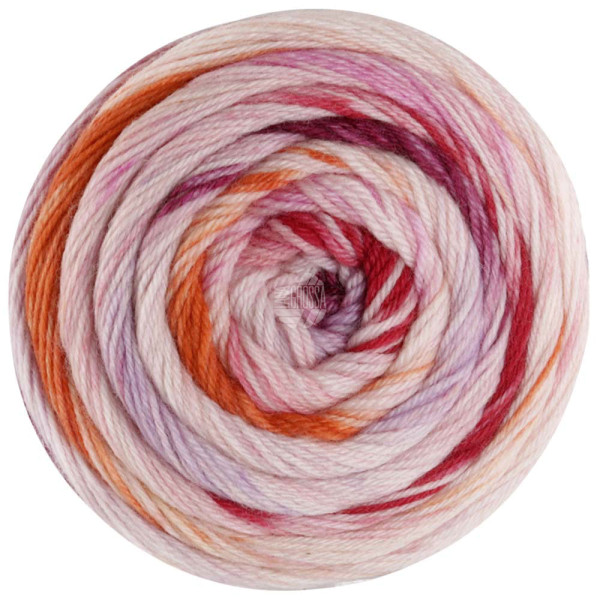 Lana Grossa Meilenweit 100 Dusk 6204 Bordeaux/Pink/Rosa/Creme/Lila/Magnolienlila/Orangebraun