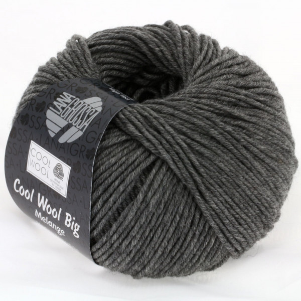 Lana Grossa Cool Wool Big Mélange 617 Dunkelgrau meliert 50g