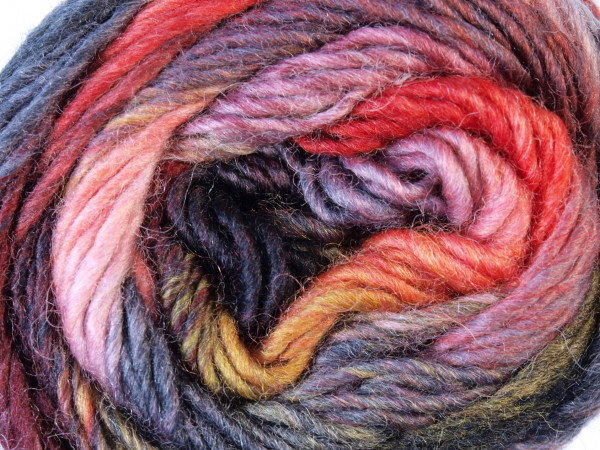 Lang Yarns Viva 062 Beere/Rosa/Dunkelgrün/Grau 50g