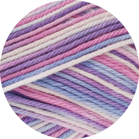 Lana Grossa Cotone Print 354 lila/Violett/Veilchenblau/Flieder 50g