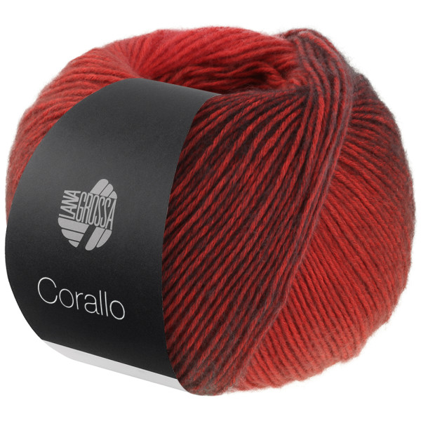 Lana Grossa Corallo 005 Rot/Grau-/Schwarzrot 100g