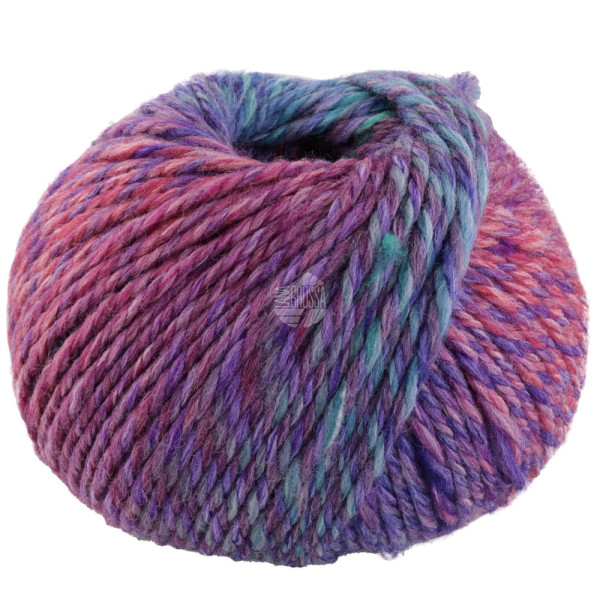 Lana Grossa Merino Twister 019 Hell-/Weinrot/Türkisgrün/Blau/Jade/Dunkelgrau