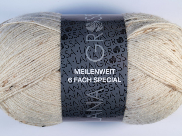 Lana Grossa Meilenweit 6-fach 150 Tweed - Natur