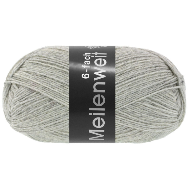 Lana Grossa Meilenweit 6-fach 150 Melange 9244 Hellgrau meliert 150g