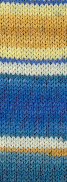 Lana Grossa Landlust Die Sockenwolle 6-fach 913 Taubenblau/Jeans/Royal/Ecru/Vanille/Narzissen-/Maisg