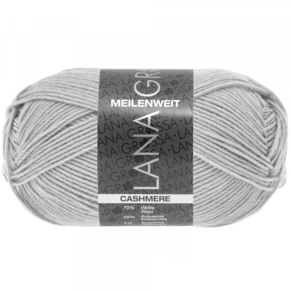 Lana Grossa Meilenweit 50 Cashmere 035 Silbergrau 50g