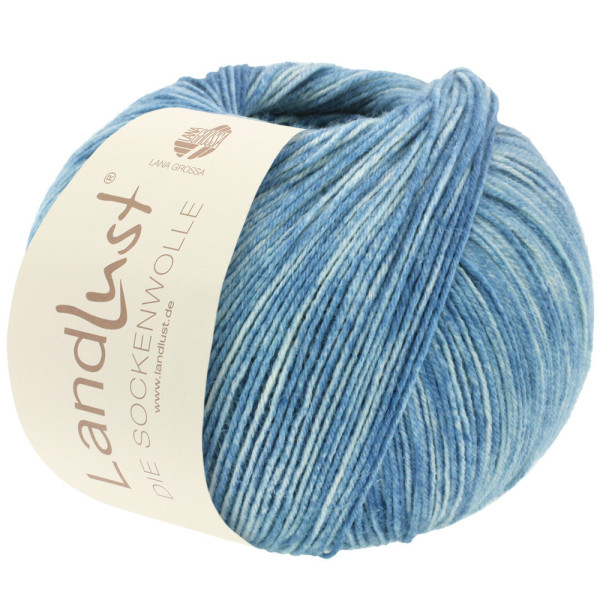 Landlust Die Sockenwolle 902 Blau/Natur meliert 100g