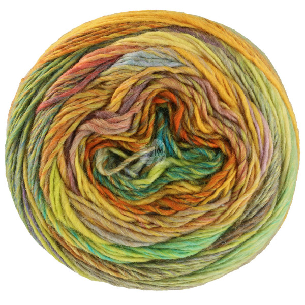 Lana Grossa Colorissimo 213 Hellgelb/Limette/Orange/Graublau/Helloliv/Türkis