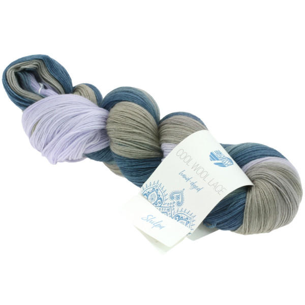 Lana Grossa Cool Wool Lace Hand-Dyed 817 Shilpa Anthrazit/Graubraun/Flieder