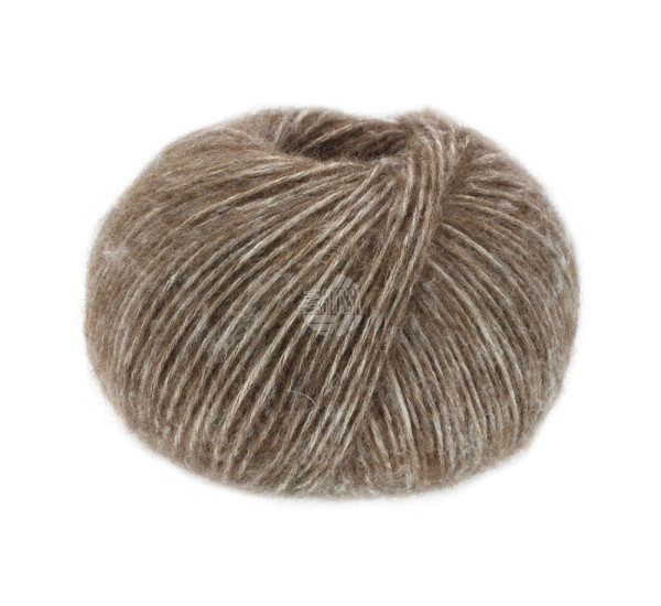 Lana Grossa Natural Alpaca Pelo 008 Dunkelbraun meliert 50g