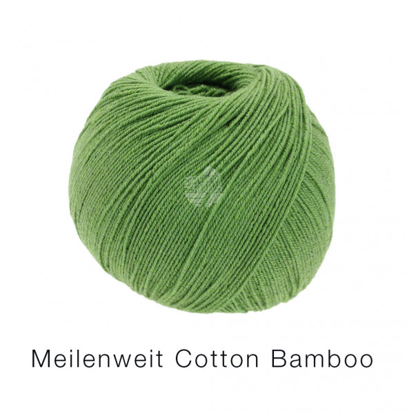 Lana Grossa Meilenweit 100 Cotton Bamboo Uni 019 Erbsengrün 100g