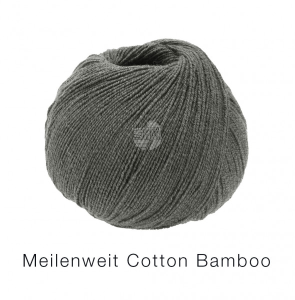 Lana Grossa Meilenweit 100 Cotton Bamboo Uni 015 Anthrazit 100g