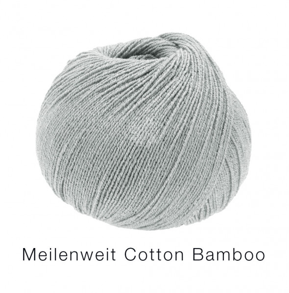 Lana Grossa Meilenweit 100 Cotton Bamboo Uni 014 Hellgrau 100g