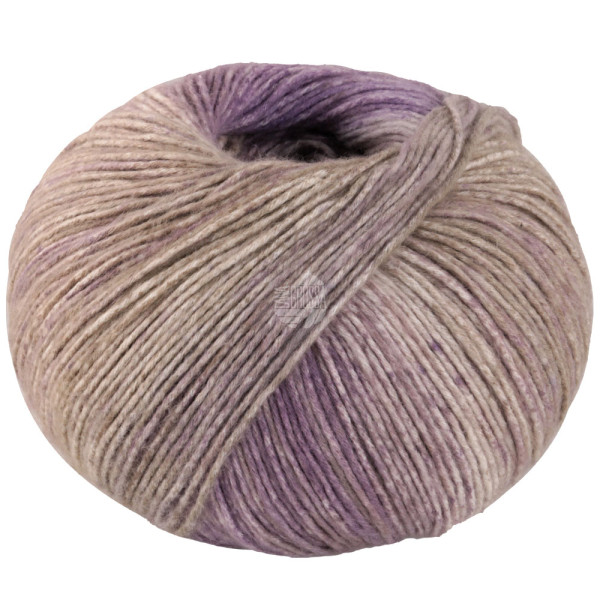 Lana Grossa Gomitolo Mambo 2034 Lila/Graubeige/Rohweiß/Taupe/Vanille/Sandbeige