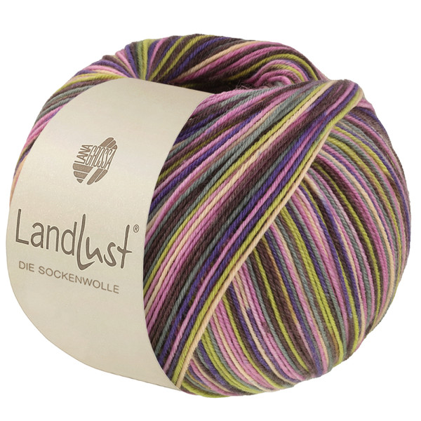 Lana Grossa Landlust Die Sockenwolle Seide 361 Flieder/Mokka/Violett/Hellbeige/Pistazie/Resedagrün 1
