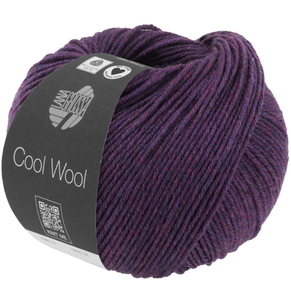 Lana Grossa Cool Wool 2000 Melange 1403 Dunkelviolett meliert 50g