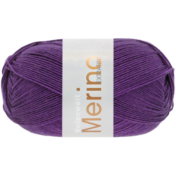 Lana Grossa Meilenweit 100 Merino Extrafein Uni 2455 Dunkelviolett