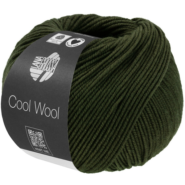 Lana Grossa Cool Wool Mélange 1495 Lodengrün meliert 50g