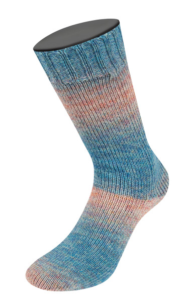 Lana Grossa Meilenweit Merino Extrafine Shades 7228 Türkis/Mint/Hellbeige/Apricot/Rosa 100g