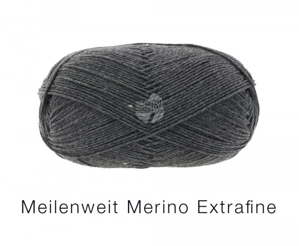 Lana Grossa Meilenweit 100 Merino Extrafein Uni 2403 Anthrazit 100g