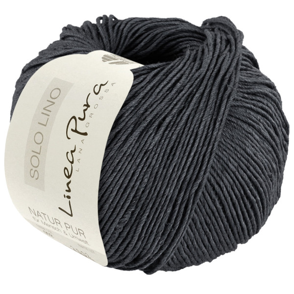 Lana Grossa Solo Lino 077 Anthrazit 50g