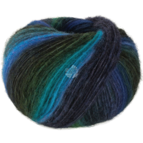Lana Grossa Bomba 005 Dunkelpetrol/Petrolgrün/Blau/Lila/Nachtblau/Grün100g