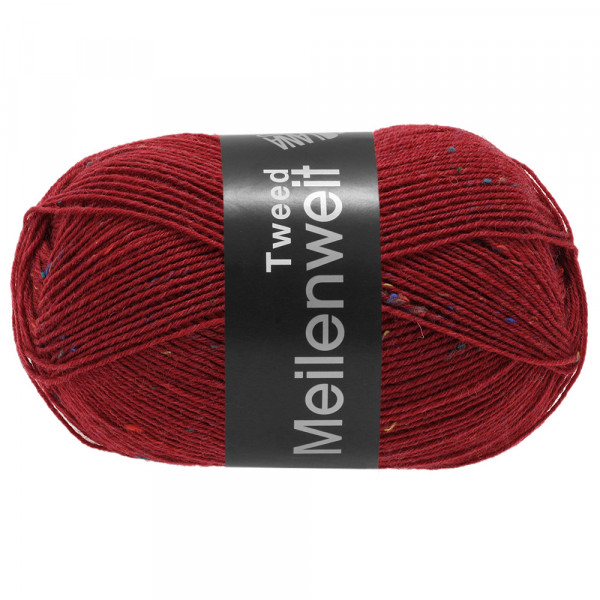 Lana Grossa Meilenweit 100 Tweed 161 Dunkelrot 100g