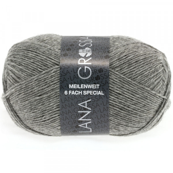 Lana Grossa Meilenweit 6-fach 150 8961 Grau 150g