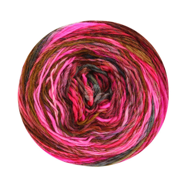 Lana Grossa Colorissimo 017 Rosa/Pink/Zyklam/Schwarzrot/Rosenholz/Khaki/Oliv/Petrol 100g