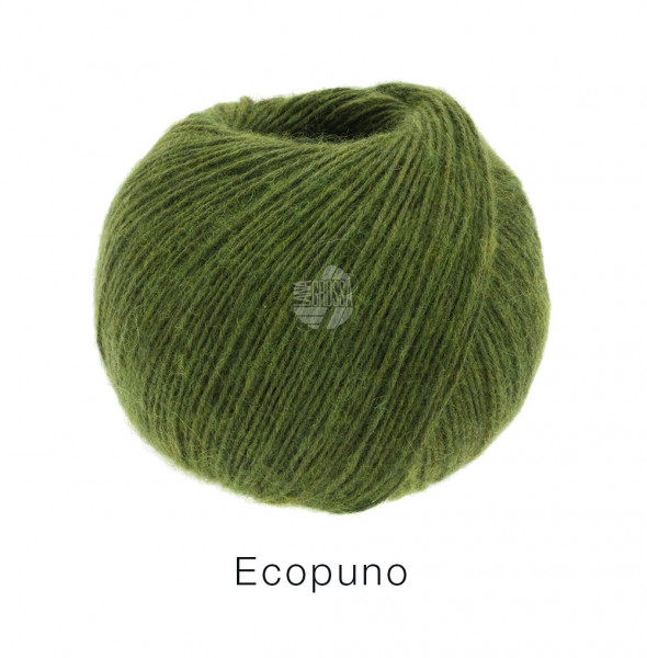 Lana Grossa Ecopuno 054 Dunkles Olivgrün 50g