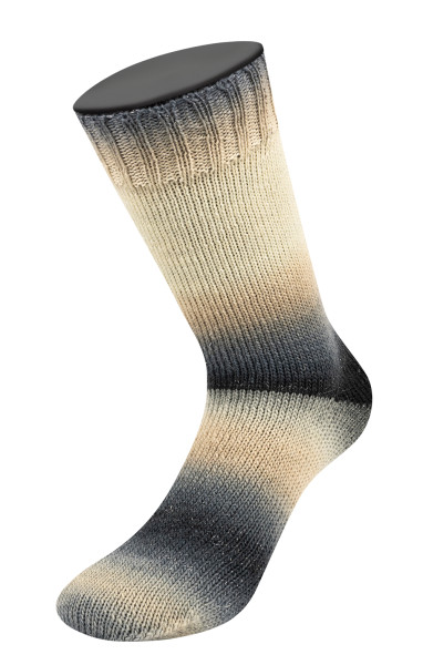 Lana Grossa Meilenweit 100 Color Mix Sparks 7614 Maus-/Steingrau/Graubeige/Taupe/Dunkelgrau