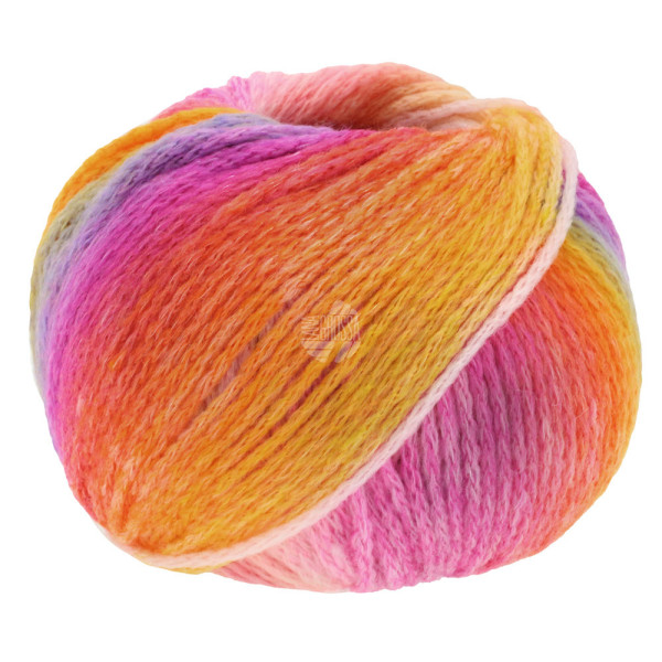 Lana Grossa Pappagallo 004 Pink/Rosa/Lachs/Flieder/Orange/Gelb/Blaulila 100g
