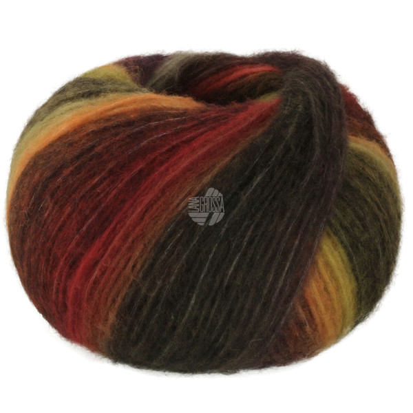 Lana Grossa Bomba 008 Ziegel-/Graurot/Graubraun/Anthrazit/Dunkelgrau/Oliv/Graugrün100g
