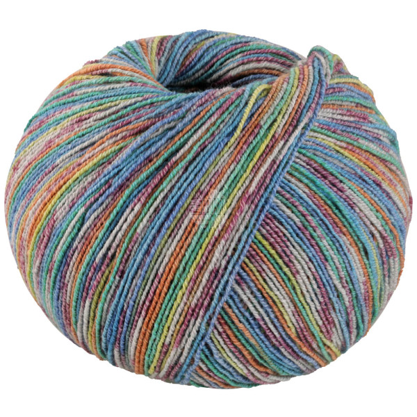 Lana Grossa Meilenweit 100 Cotton Bamboo Sole Mix 6412 Gelb/Orange/Hellgrau/Jade/Blau/Fuchsia