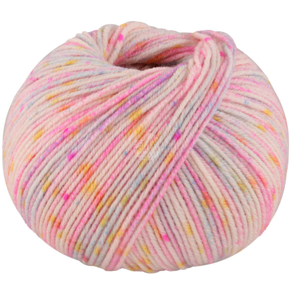Lana Grossa Cool Wool Spots 5004 Creme/Pink/Rosé/Gelb/Hellblau